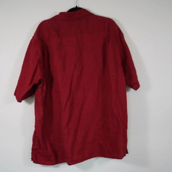 Banana Republic Button Down Red 100% Linen Resort Shirt Size XL‎ - Picture 4 of 5